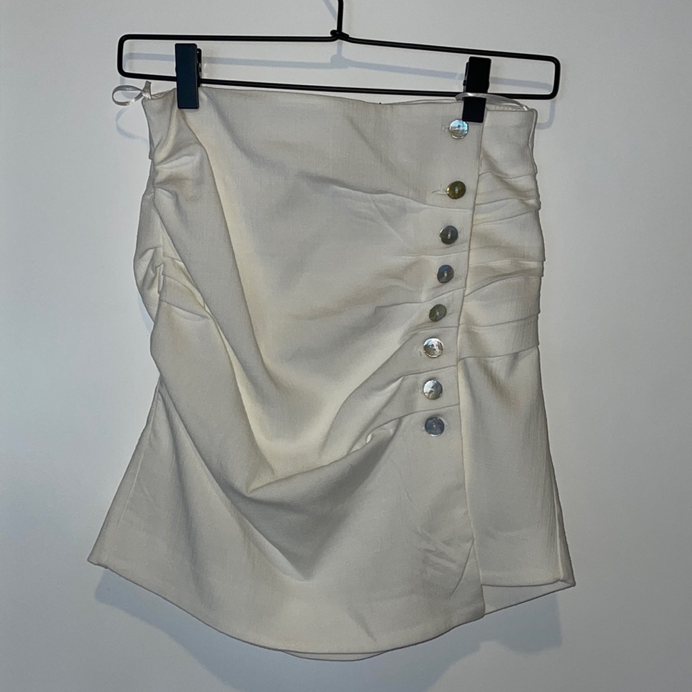 Zara white button up skirt